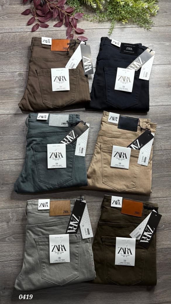 Zara Premium Quality Slim Fit Cotton Twill Lycra Men's Denim Jeans - 50 Pc