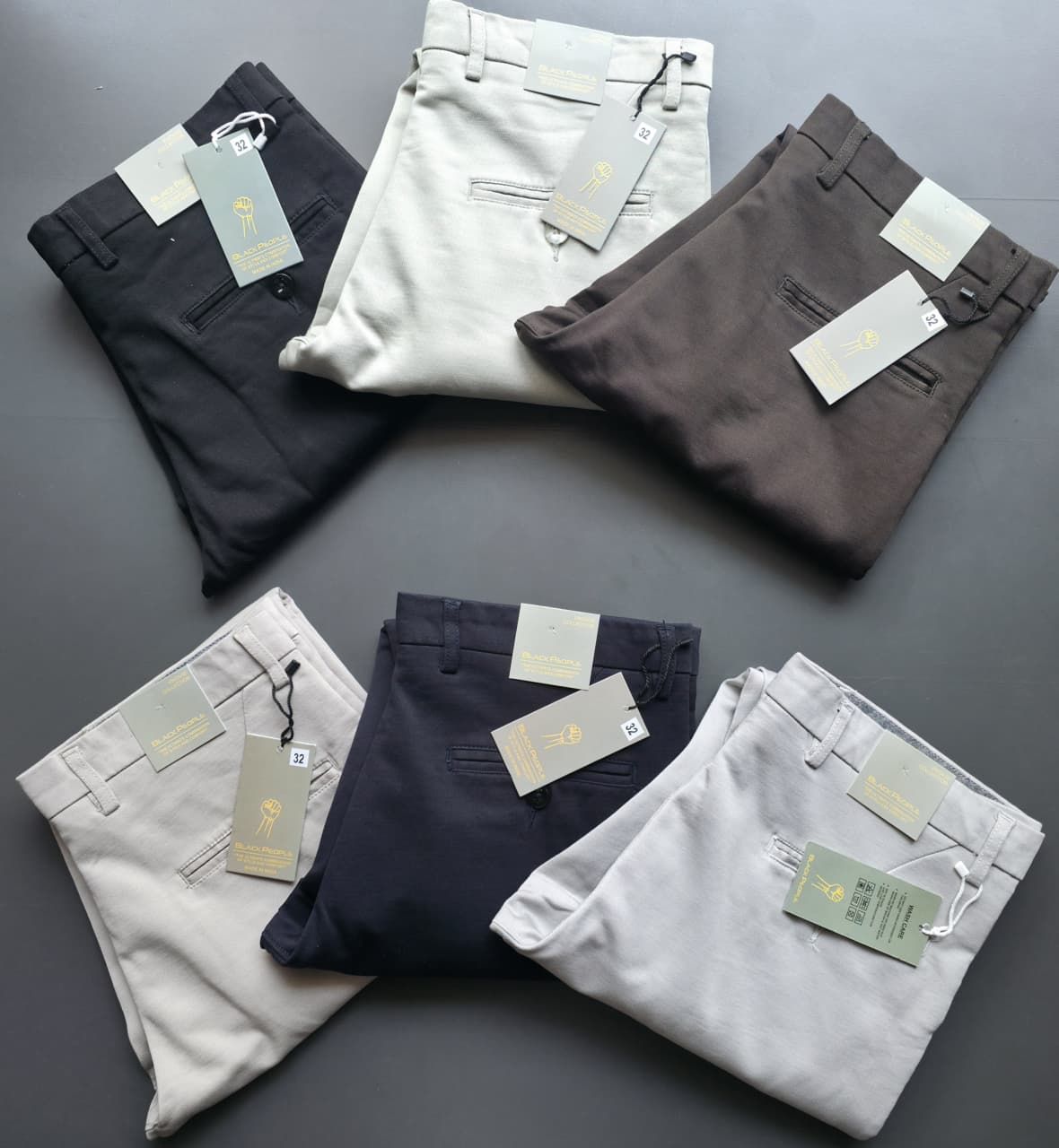 Black People Premium Quality Cotton Regular Fit Men's Pant - 36 Pc