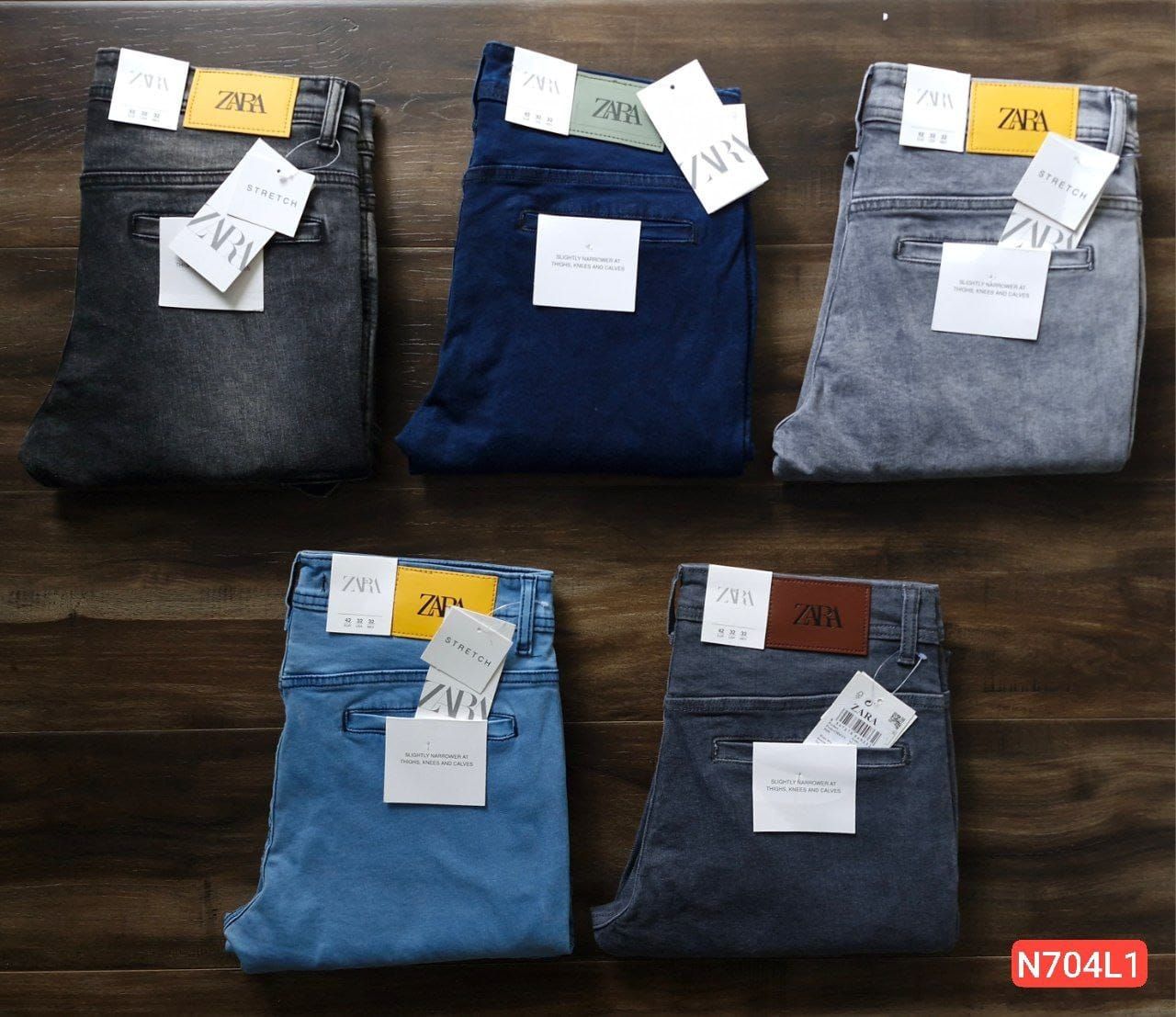 Zara Man Premium Quality Cotton Ankle Fit Length Men's Denim Jeans - 38 Pc