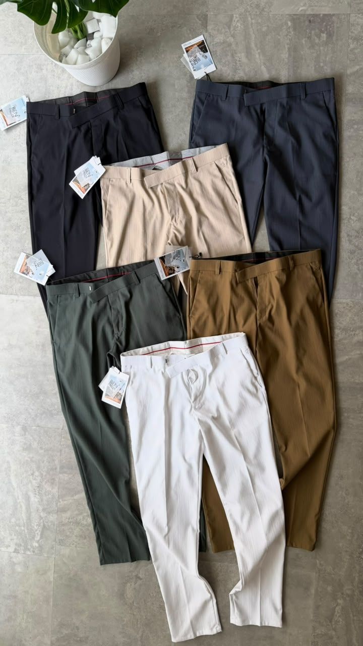 Ben Miller Premium Quality Stretchable Linen Self Design Men's Trousers - 46 Pc