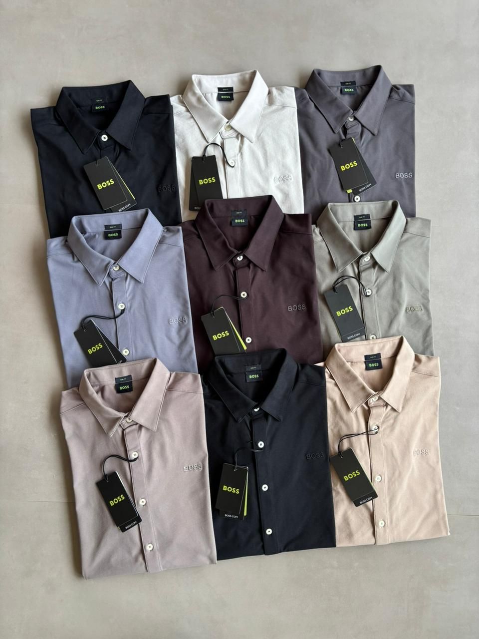 Boss Premium Quality Pique lycra knit fabric Collar Neck Full Sleeve Men's Shirt - 70 Pc
