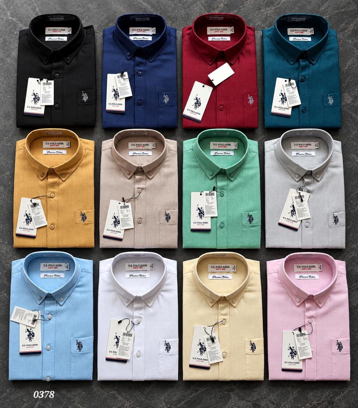 Us Polo Premium Quality Cotton Collar Neck Full Sleeve Men's Shirt - 52 Pc
