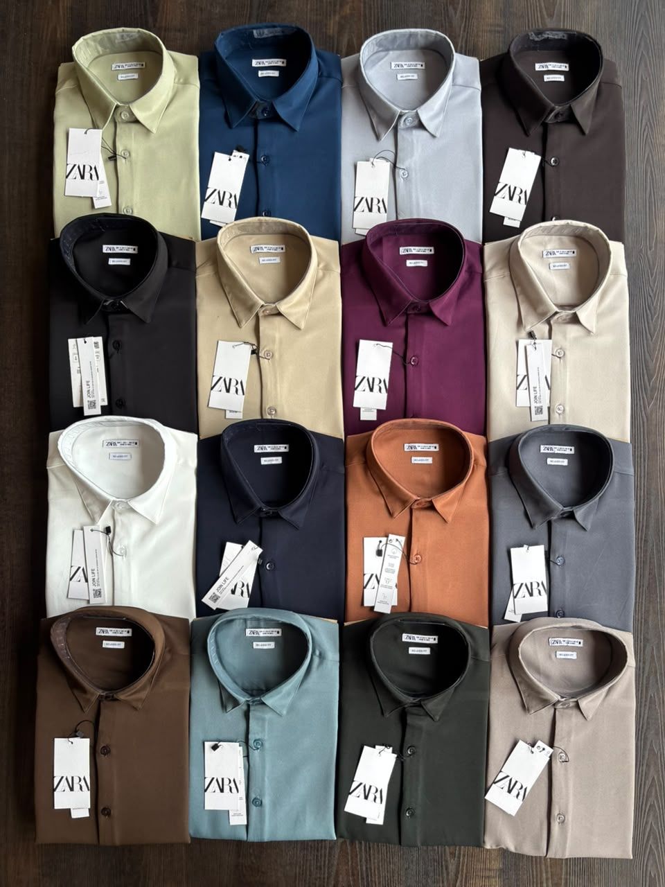 Zara Premium Quality Imported Taiwan Collar Neck Full Sleeve Men's Shirt - 85 Pc