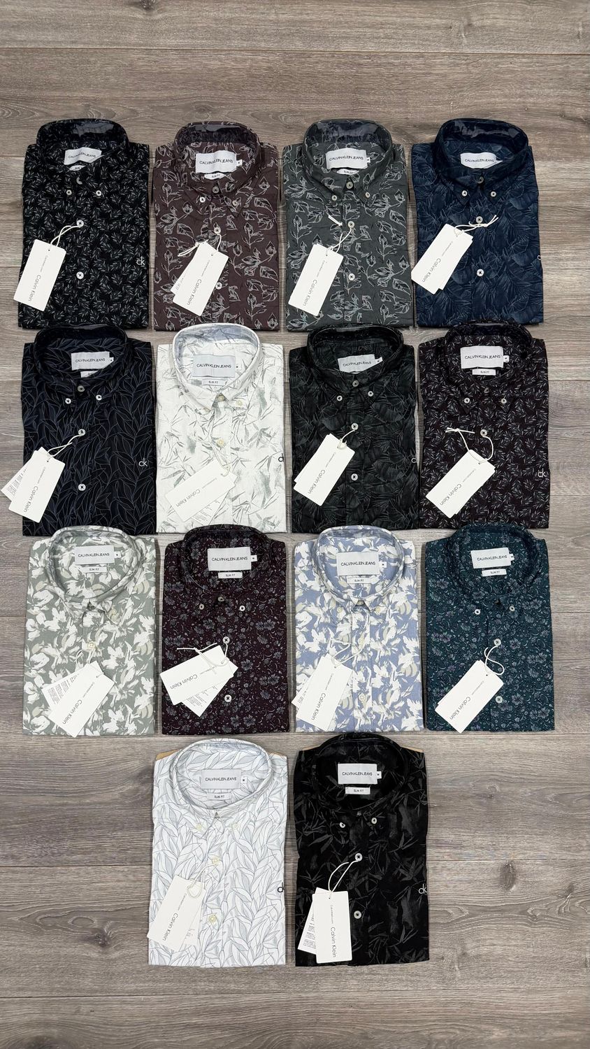 Calvin Klein Premium Quality Oxford Linen Cotton Collar Neck Full Sleeve Men's Shirt- 45 Pc