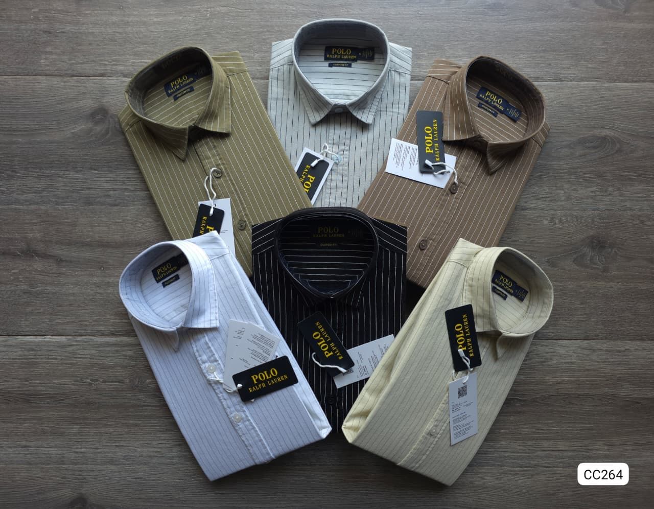 Ralph Lauren Premium Quality Oxford Cotton Collar Neck Full Sleeve Men's Shirt - 50 Pc