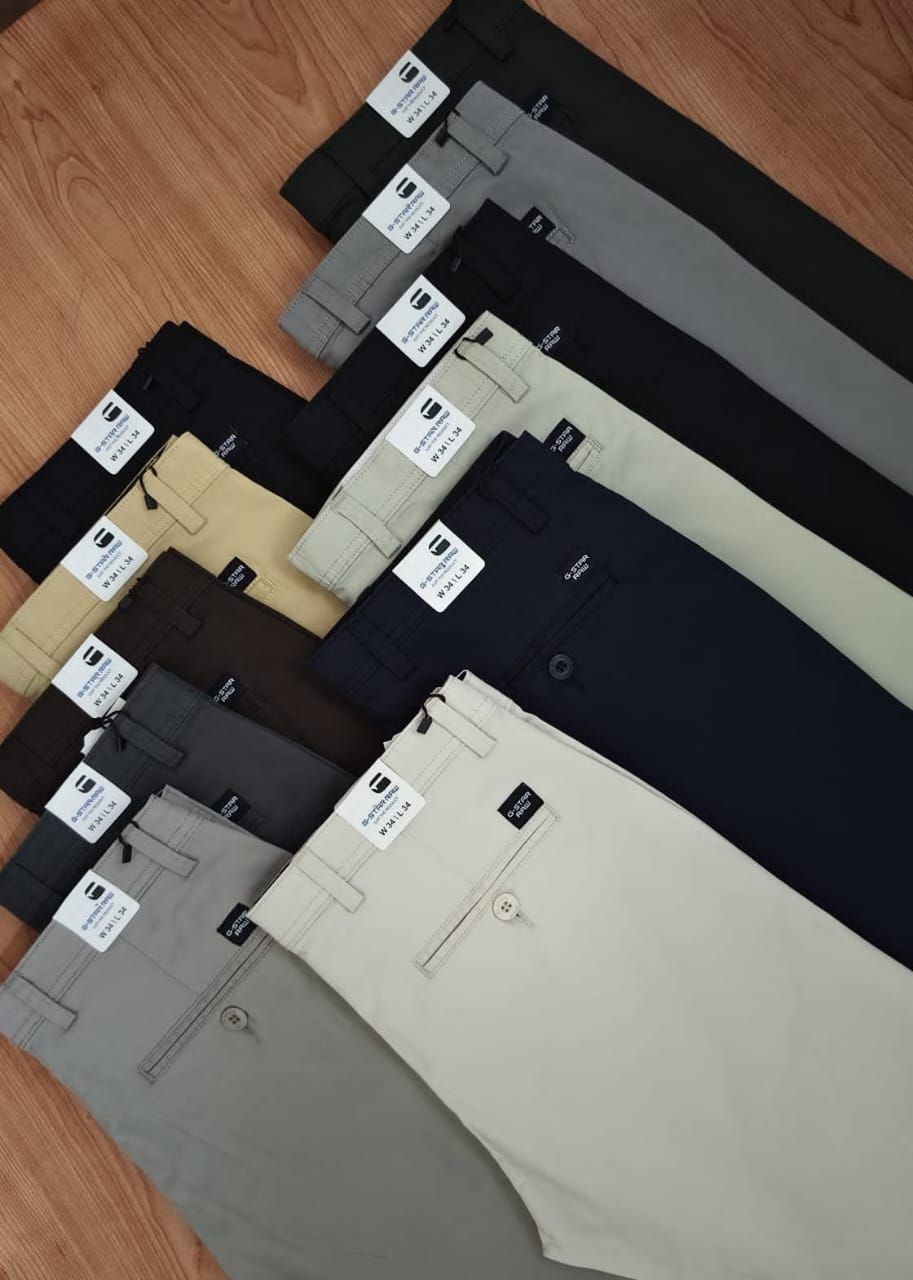 G Star Premium Quality Cotton Lycra Slim Fit Men's Trouser - 85 Pc