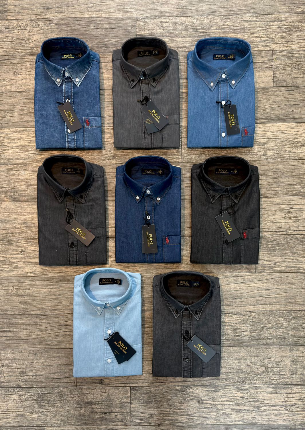 Ralph Lauren Premium Quality Collar Neck Full Sleeve Denim Men's Shirt - 45 Pc