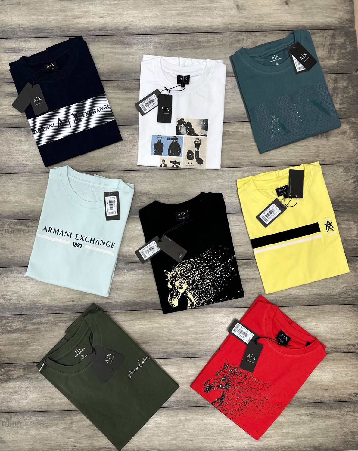 Armani Exchange Premium Quality 4 Way Lycra Round Neck Half Sleeve Men's T-Shirt - 65 Pc