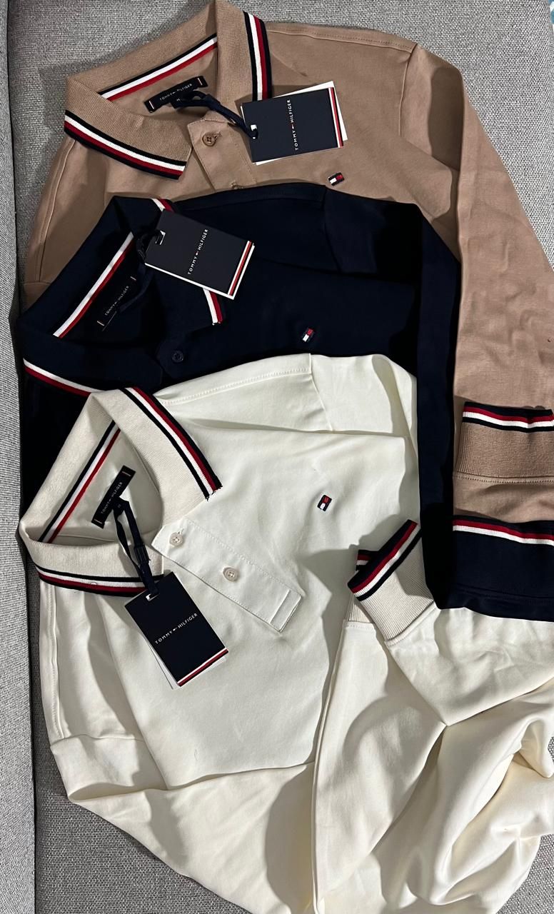 Tommy Hilfiger Premium Quality Collar Neck Half Sleeve Men's T-Shirt - 50 Pc