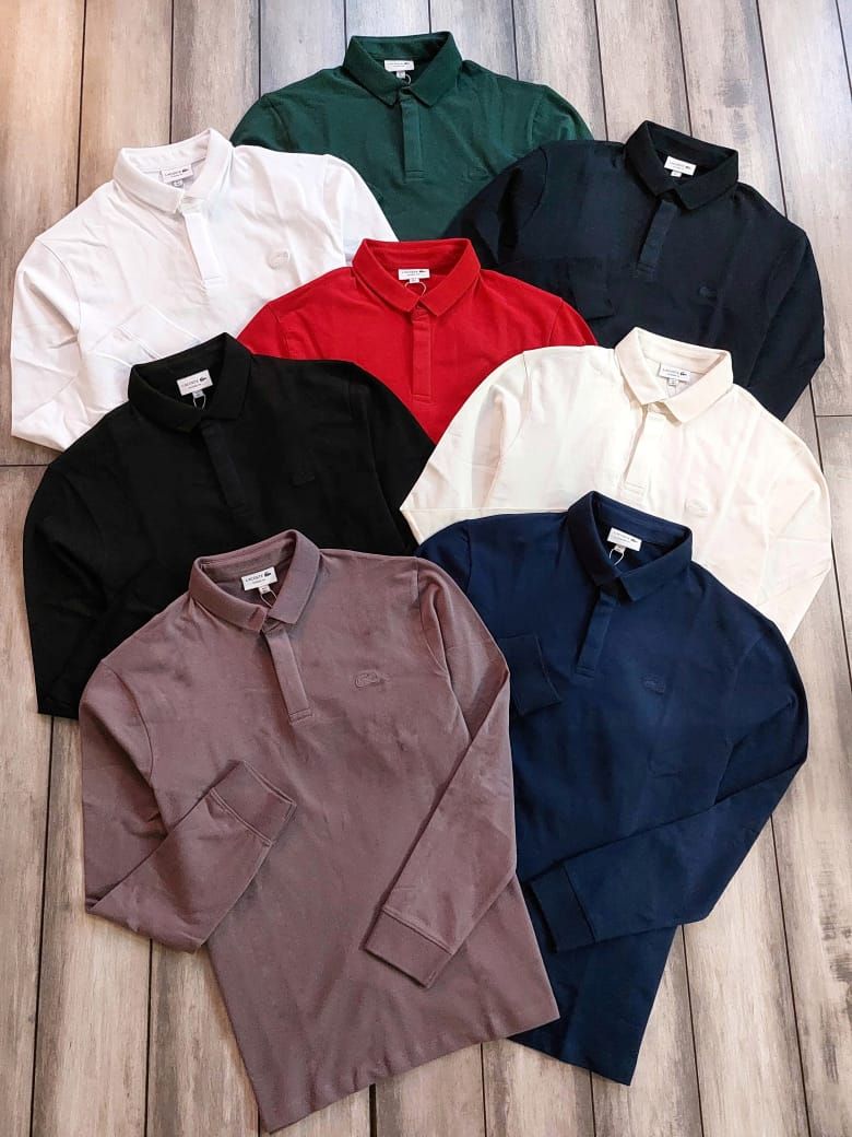 Men's Branded Premium Quality Collar Neck Full Sleeve men's T-Shirt  - 60 Pc