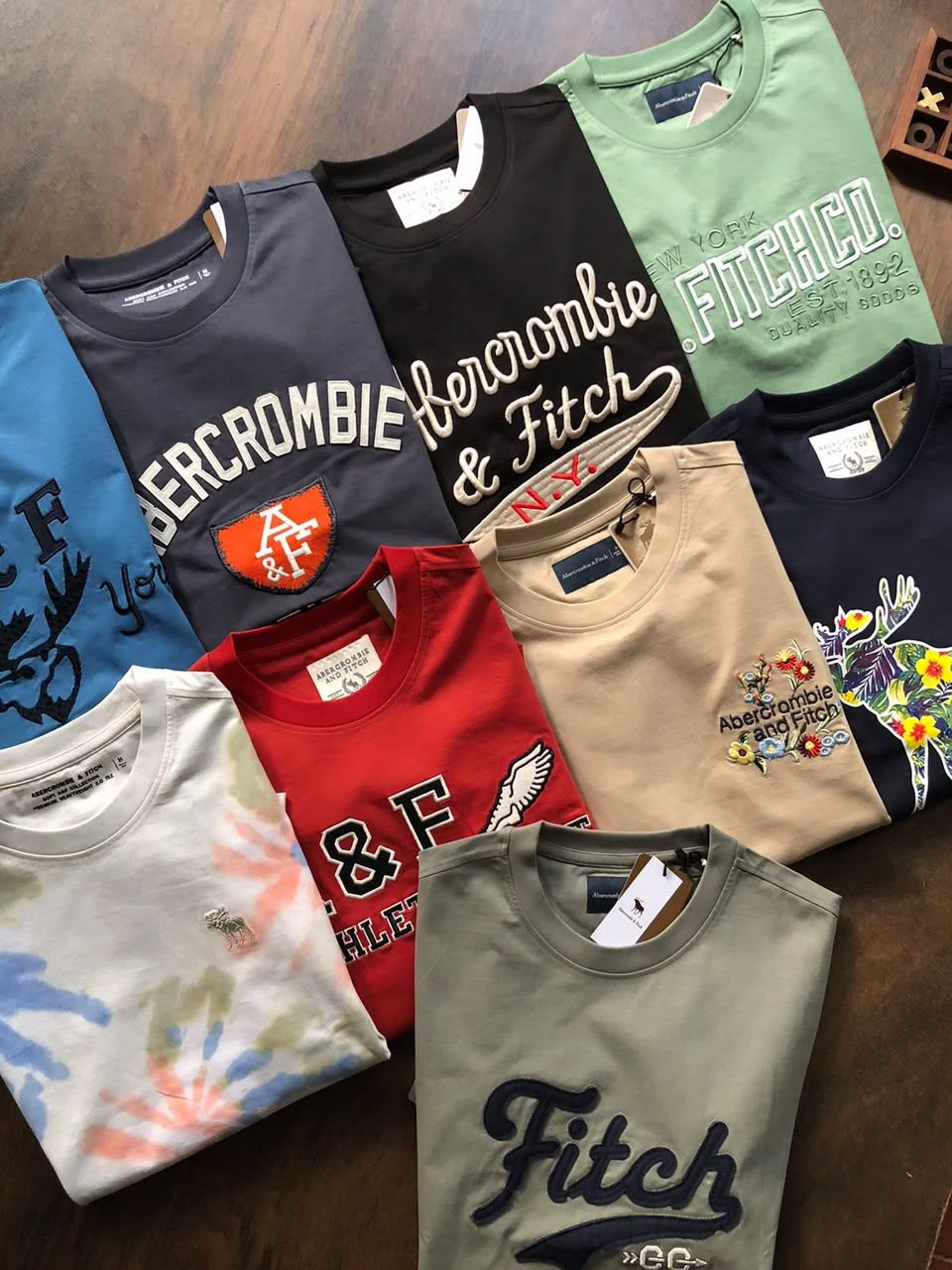A &amp; F abercrombie Premium Quality Round Neck Half Sleeve Men's T-Shirt - 75 Pc