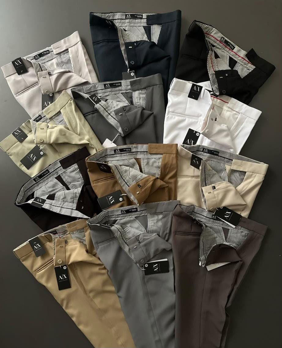 Armani Exchange Premium Quality Imported 2 way stretch Men's Formal Pants - 67 Pc