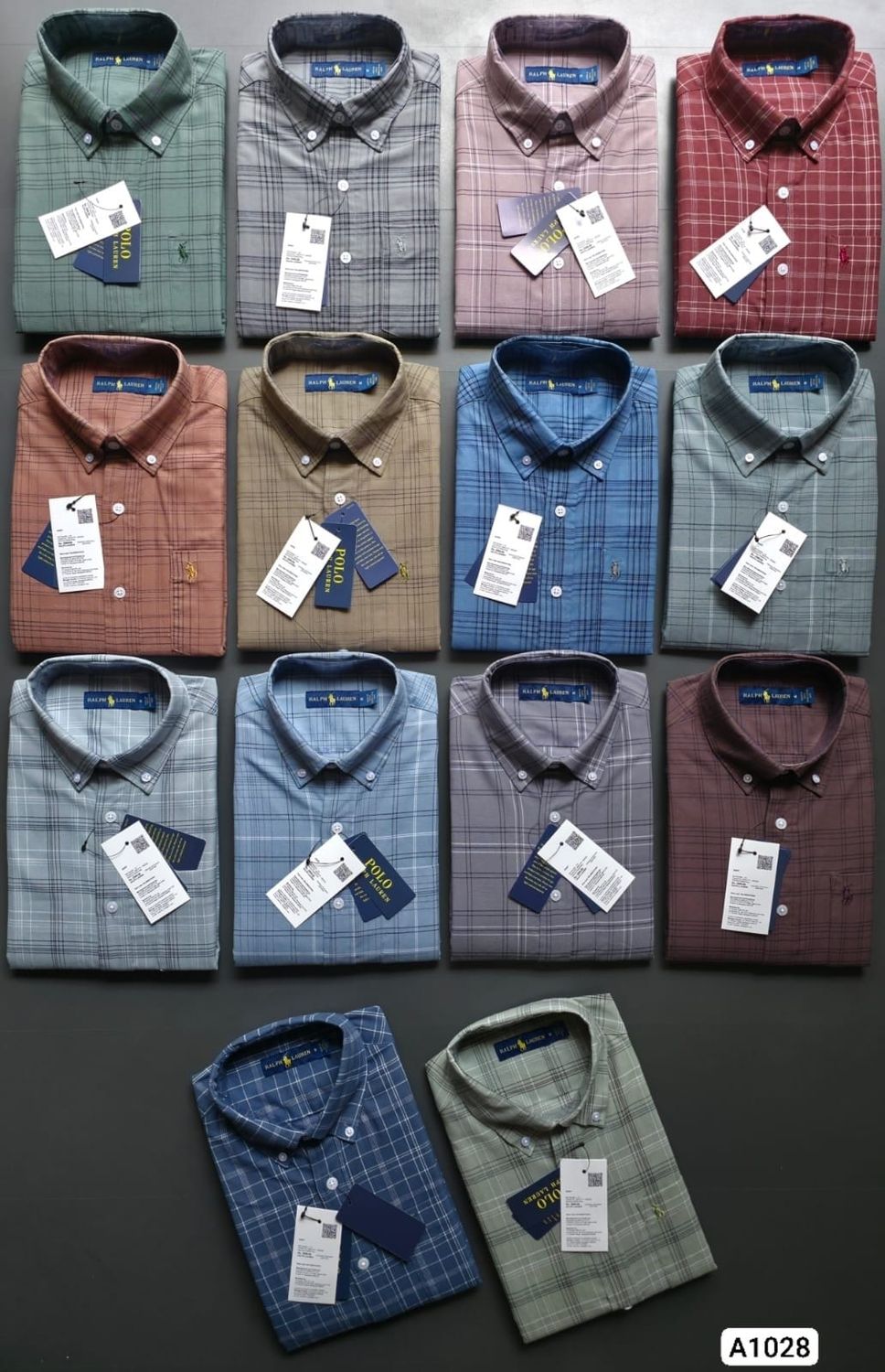 Ralph Lauren Premium Quality Oxford Chex Collar Neck Full Sleeve Men's Shirt - 60 Pc