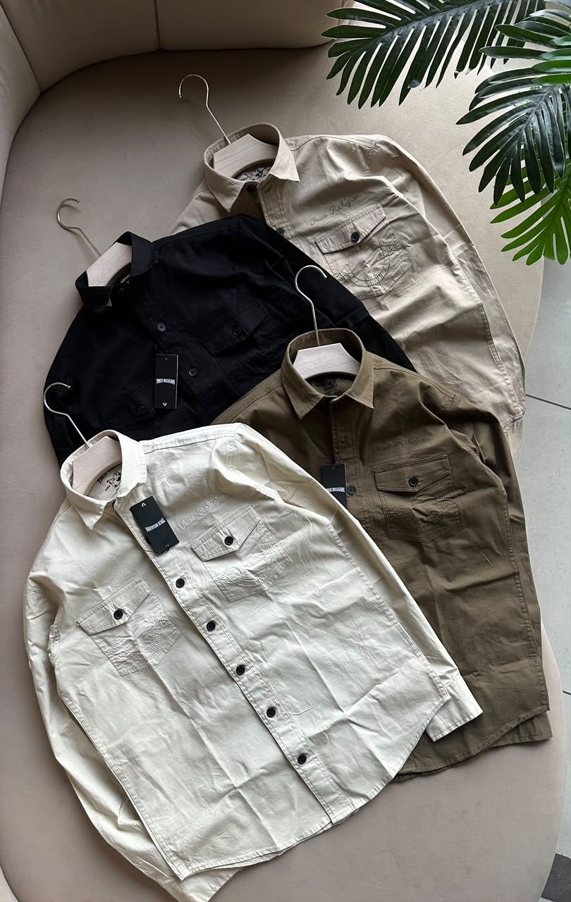 ​True Religion Premium Quality Imported Cotton fabric Double Pocket Cargo Men's Shirt - 20 Pc