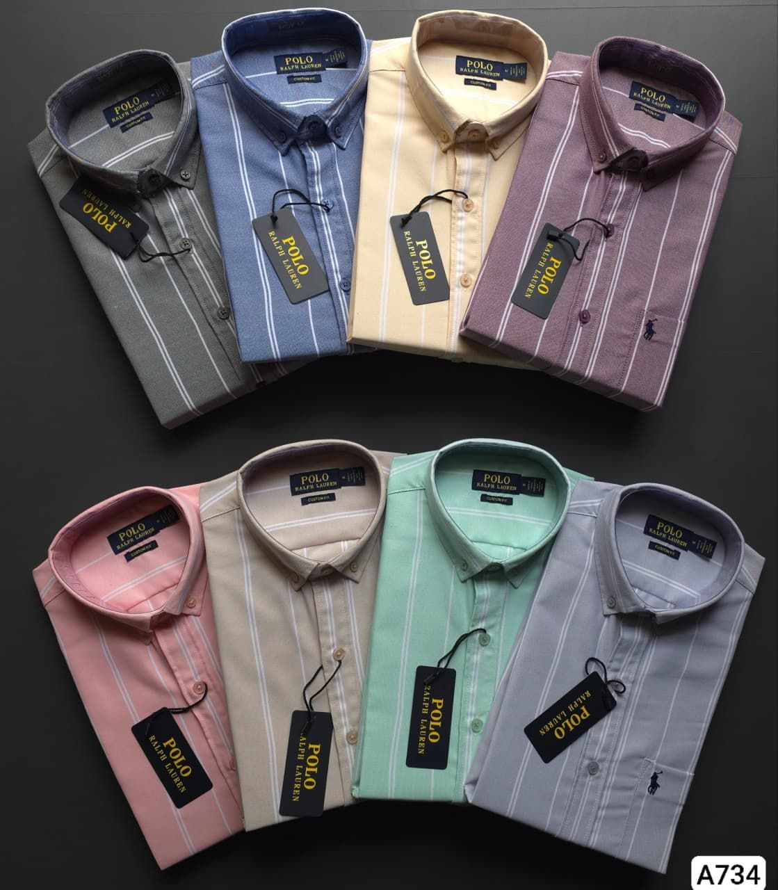 Ralph Lauren Premium Quality Collar Neck Full Sleeve Men's Shirt - 54 Pc