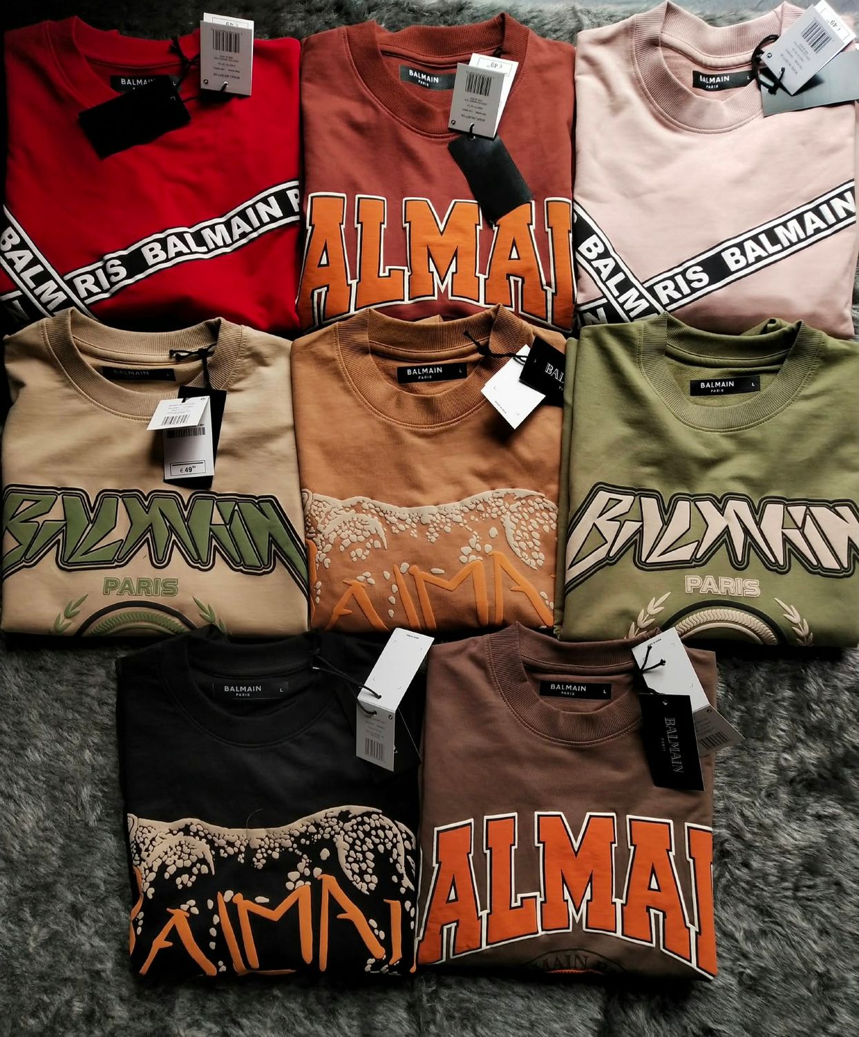 Balmain Premium Quality Oversize Drop-Shoulder Round Neck Half Sleeve Men's T-Shirt - 70 Pc