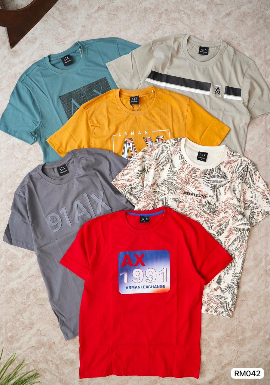 Armani Exchange Premium Quality Round Neck Half Sleeve Men's T-Shirt - 47 Pc
