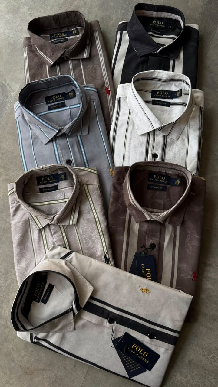 Ralph Lauren Premium Quality Collar Neck Full Sleeve Men's Shirt - 34 Pc