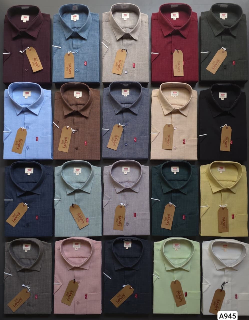 Levis Premium Quality Collar Neck Half Sleeve Men's Shirt - 84 Pc