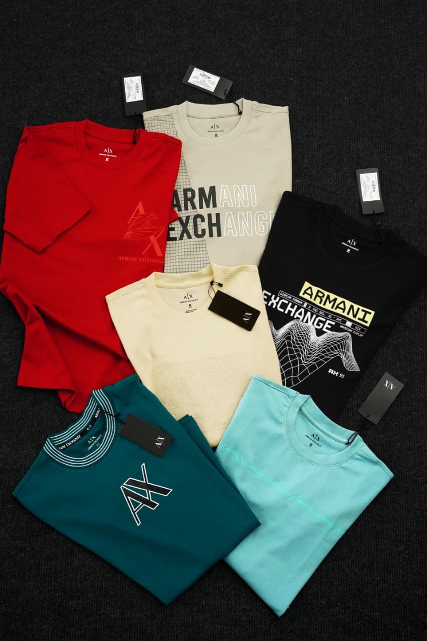 Armani Exchange Premium Quality Round Neck Half Sleeve Men's T-Shirt - 52 Pc