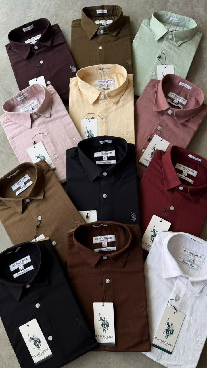 Us Polo Premium Quality Collar Neck Full Sleeve Men's Shirt - 50 Pc