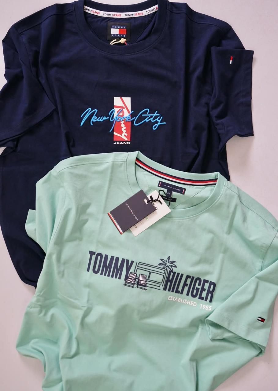 ( Big Size ) Tommy Premium Quality Round Neck Half Sleeve Men's T-Shirt - 72 Pc