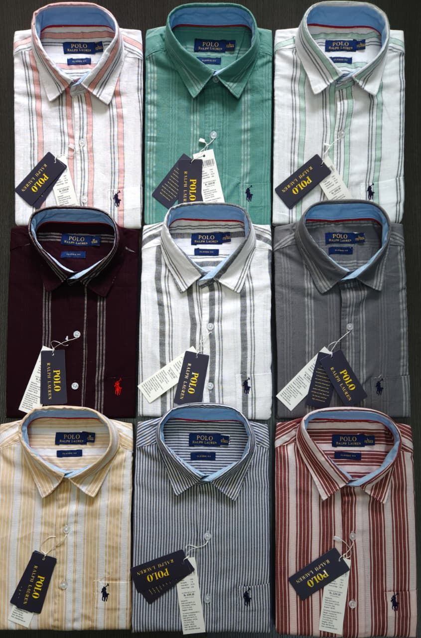 Ralph Lauren Premium Quality Collar Neck Full Sleeve Men's Shirt - 40 Pc