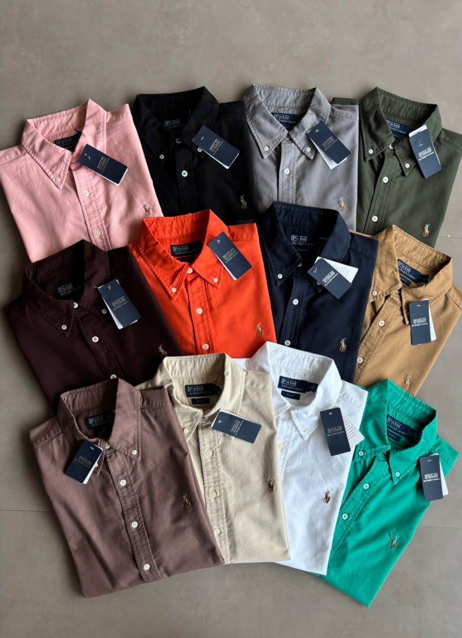 Ralph Lauren Premium Quality Oxford Collar Neck Full Sleeve Men's Shirt - 105 Pc
