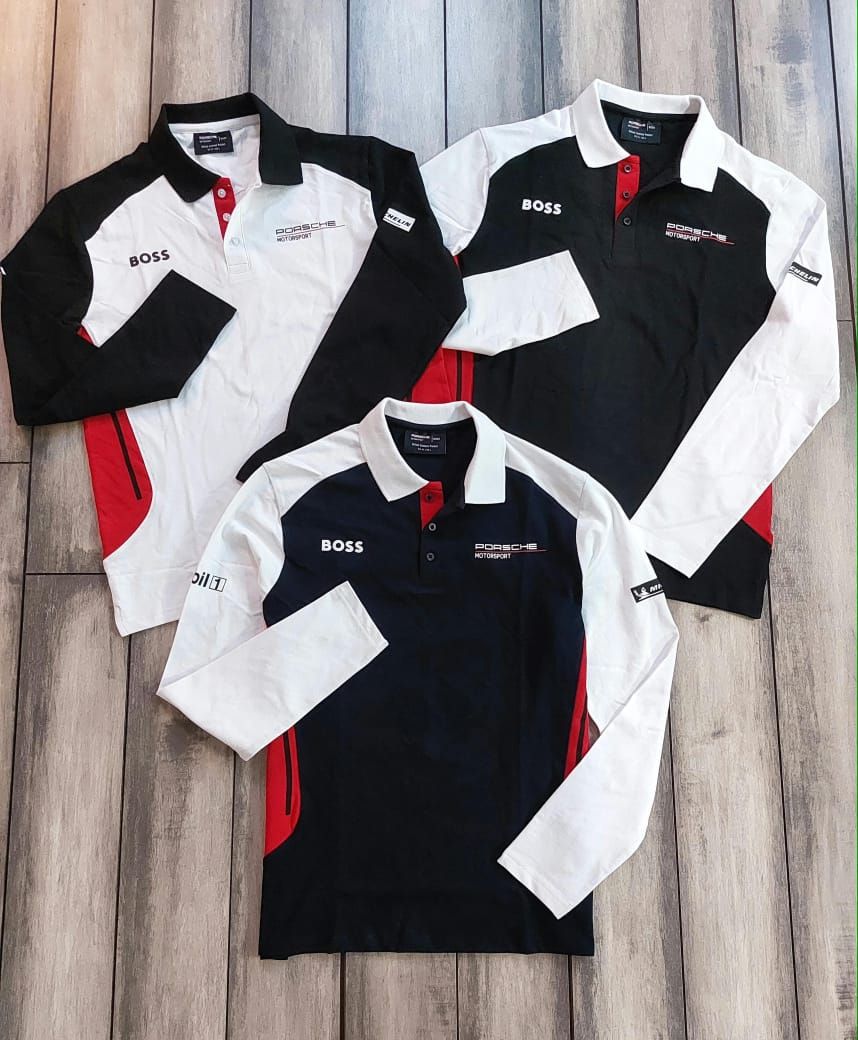 Boss Porsche Premium Quality Collar Neck Full Sleeve Men's T-Shirt - 46 Pc