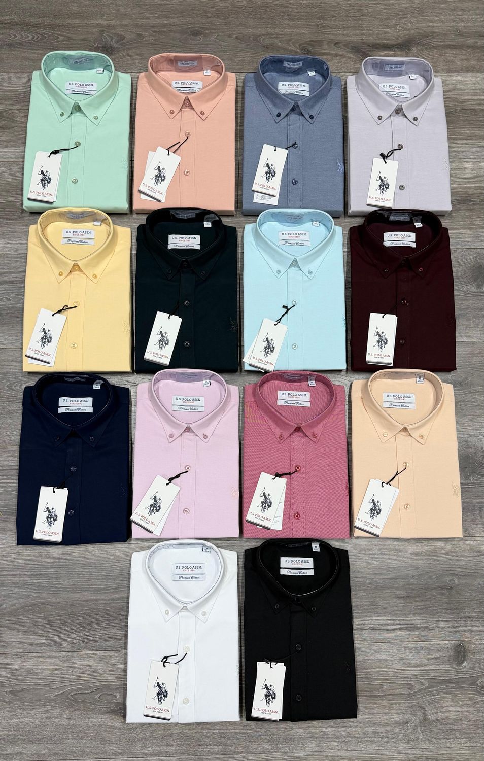 Us Polo Premium Quality Oxford Cotton Collar Neck Full Sleeve Men's Shirt - 45 Pc