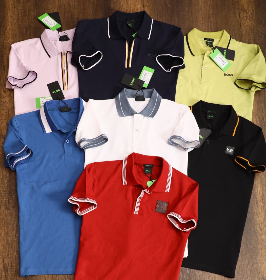 Hugo Boss Premium Quality Cotton Lycra Collar Neck Half Sleeve Men's T-Shirt - 68 Pc