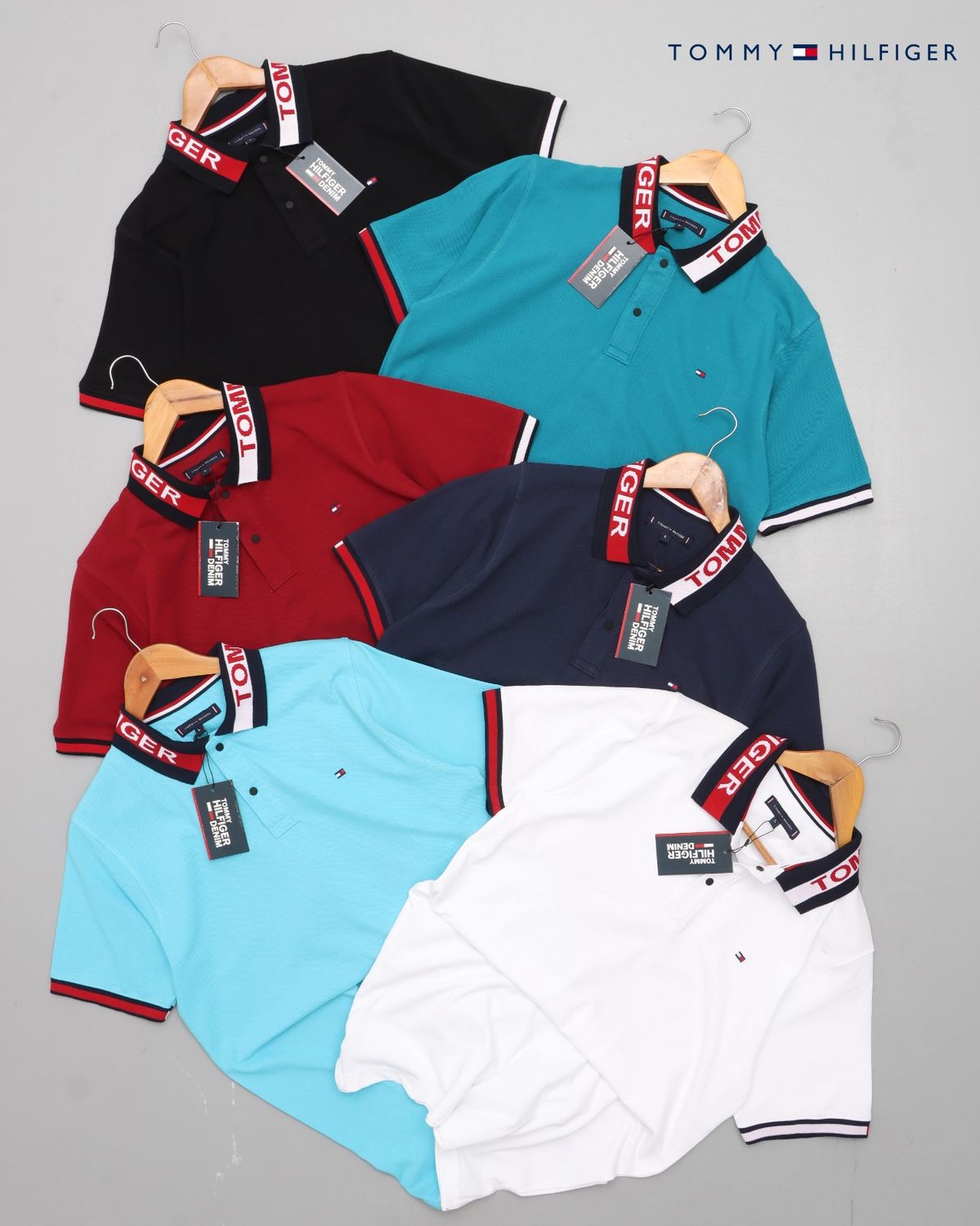 Tommy Premium Quality Cotton Collar Neck Half Sleeve Men's T-Shirt - 54 Pc