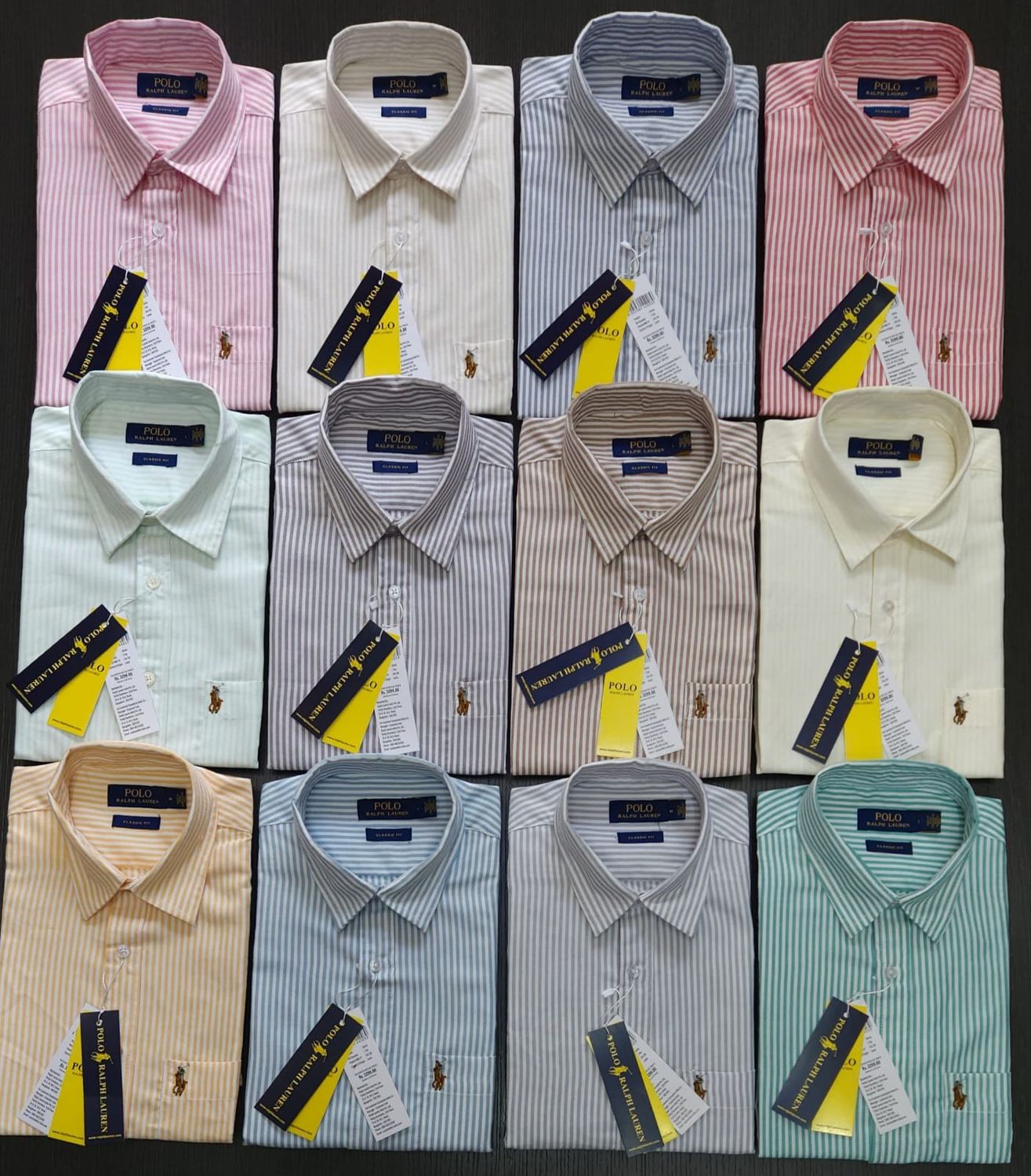 Ralph Lauren Premium Quality Oxford Cotton Collar Neck Full Sleeve Men's Shirt - 52 Pc