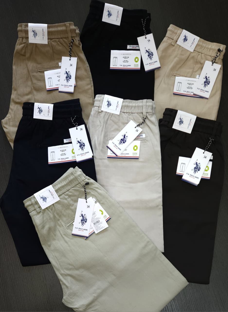 Us Polo Premium Quality Baggy Fit Cotton Lenin Lycra Men's Pant - 40 Pc