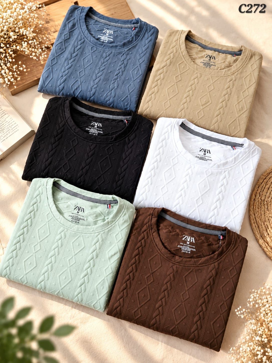 Zara Premium Quality Round Neck Full Sleeve Men's Sweatshirt - 56 Pc