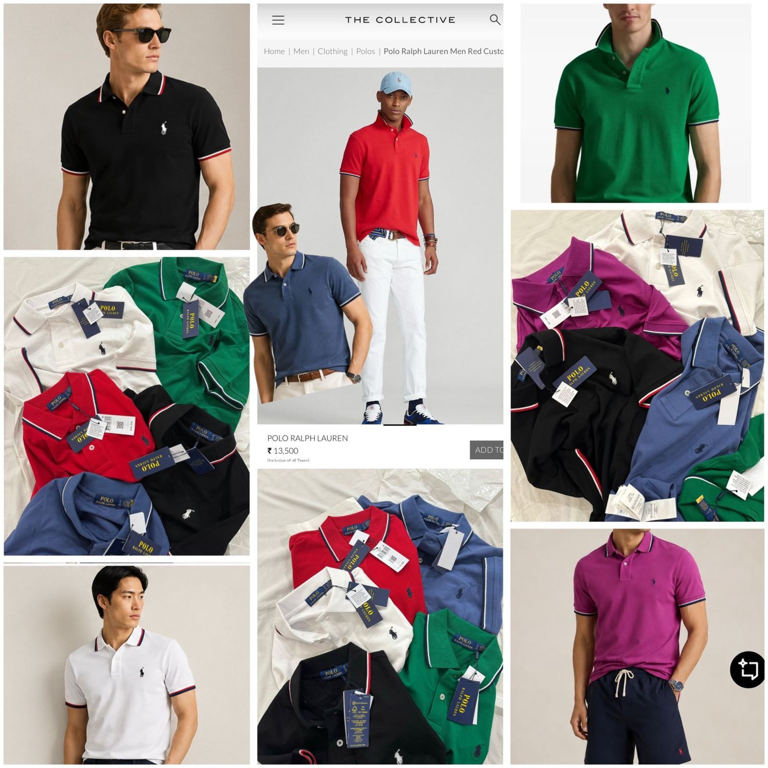Ralph Lauren Premium Quality Lycra Collar Neck Half Sleeve Men's T-Shirt - 65 Pc