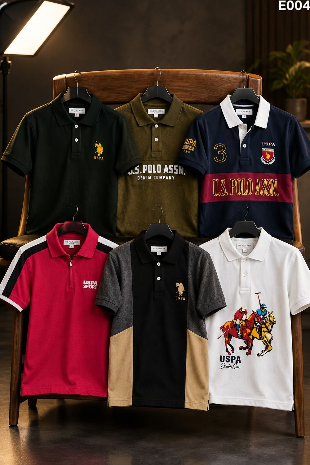 Us Polo Premium Quality Collar Neck Half Sleeve Men's T-Shirt - 38 Pc