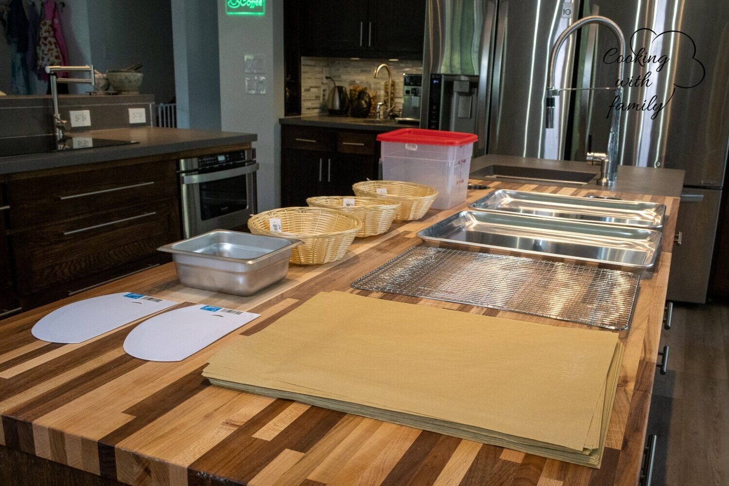 11 PCS  Bread Set: Rising Bucket with Lid, 3 Basic Proofing/Bread Baskets, 1 Small Heatproof Bowl, 2 Bowl Scrapers,  2 Baking Sheets, 1 Cooling Rack, and 100 PCS Parchment Paper