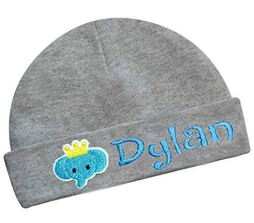 Baby Boy Hat Infant Hat Personalized with Name and Cute Elephant