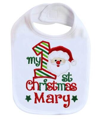 First Christmas Bib Santa’s Unisex Bib Personalized with Name