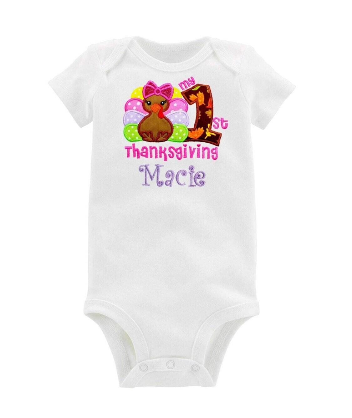Thanksgiving Girl Outfit Personalized with Name