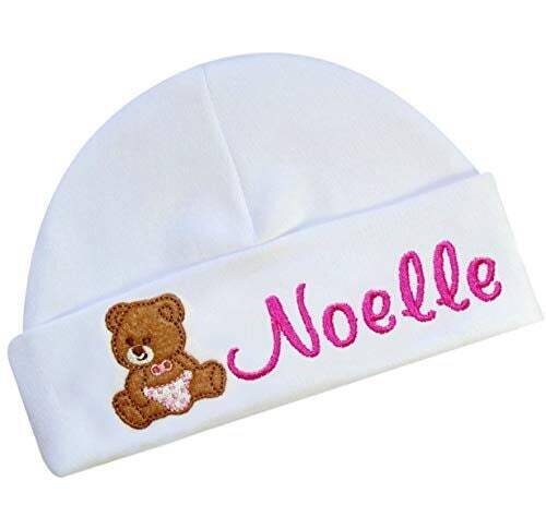 Baby Girl Hat Teddy Bear Personalized with Name