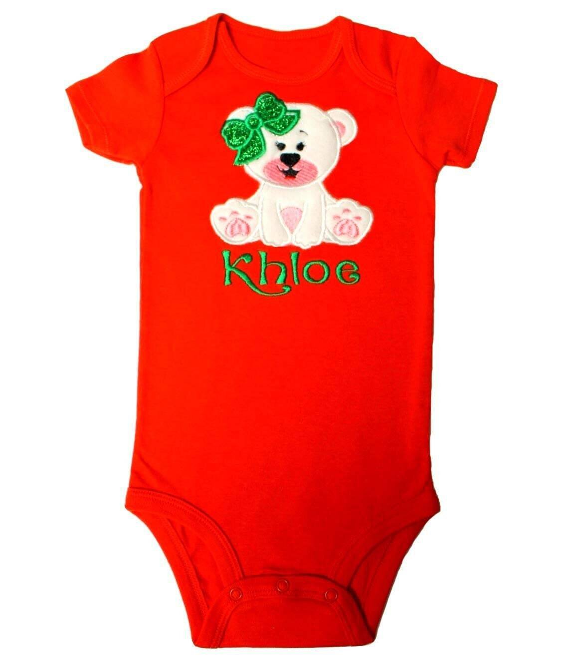 Christmas Girl Outfit Teddy Bear Personalized with Name