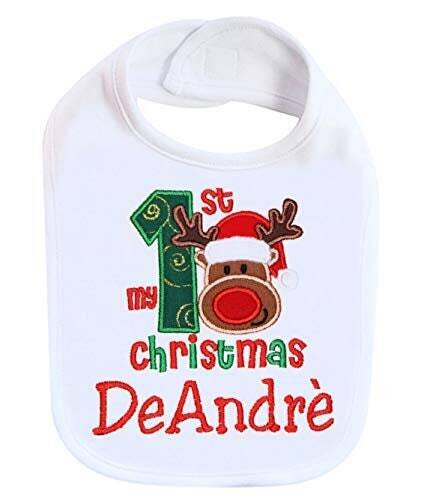 Christmas Bib Reindeer Personalized with Name