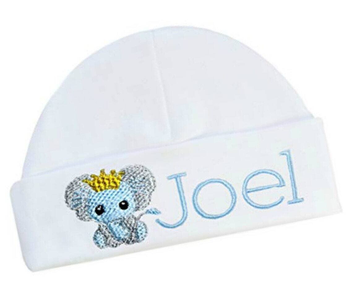 Baby Boy Hat Elephant Infant Hat Personalized with Name