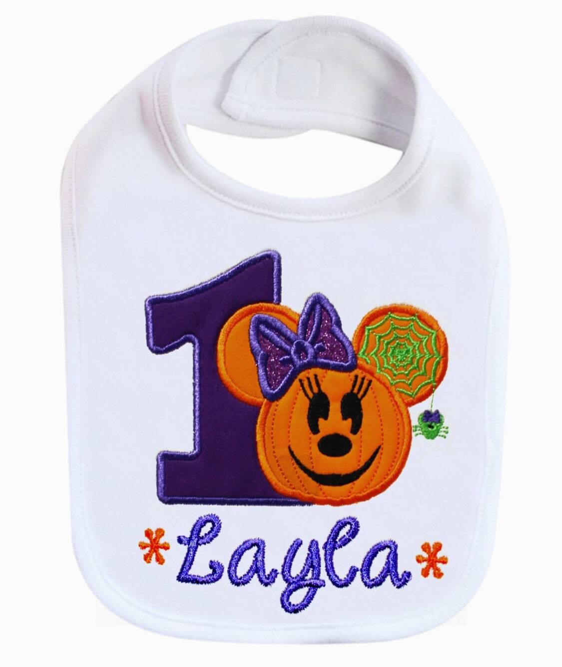 Baby Bib Halloween Pumpkin Personalized with Name
