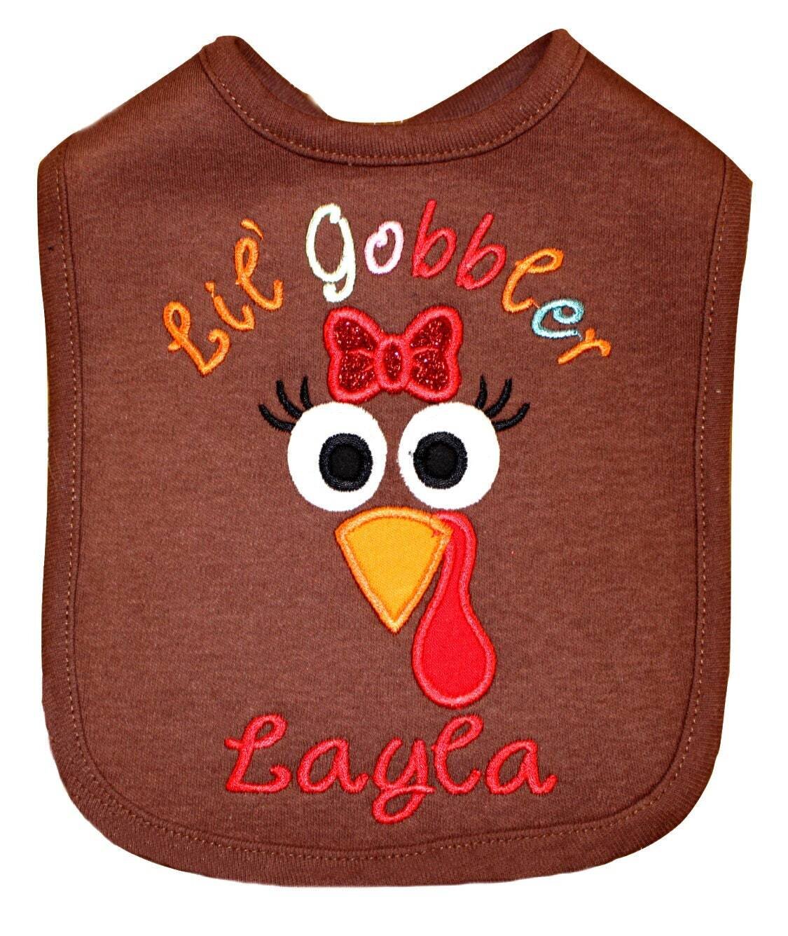 Thanksgiving Girl Bib Personalized with Name
