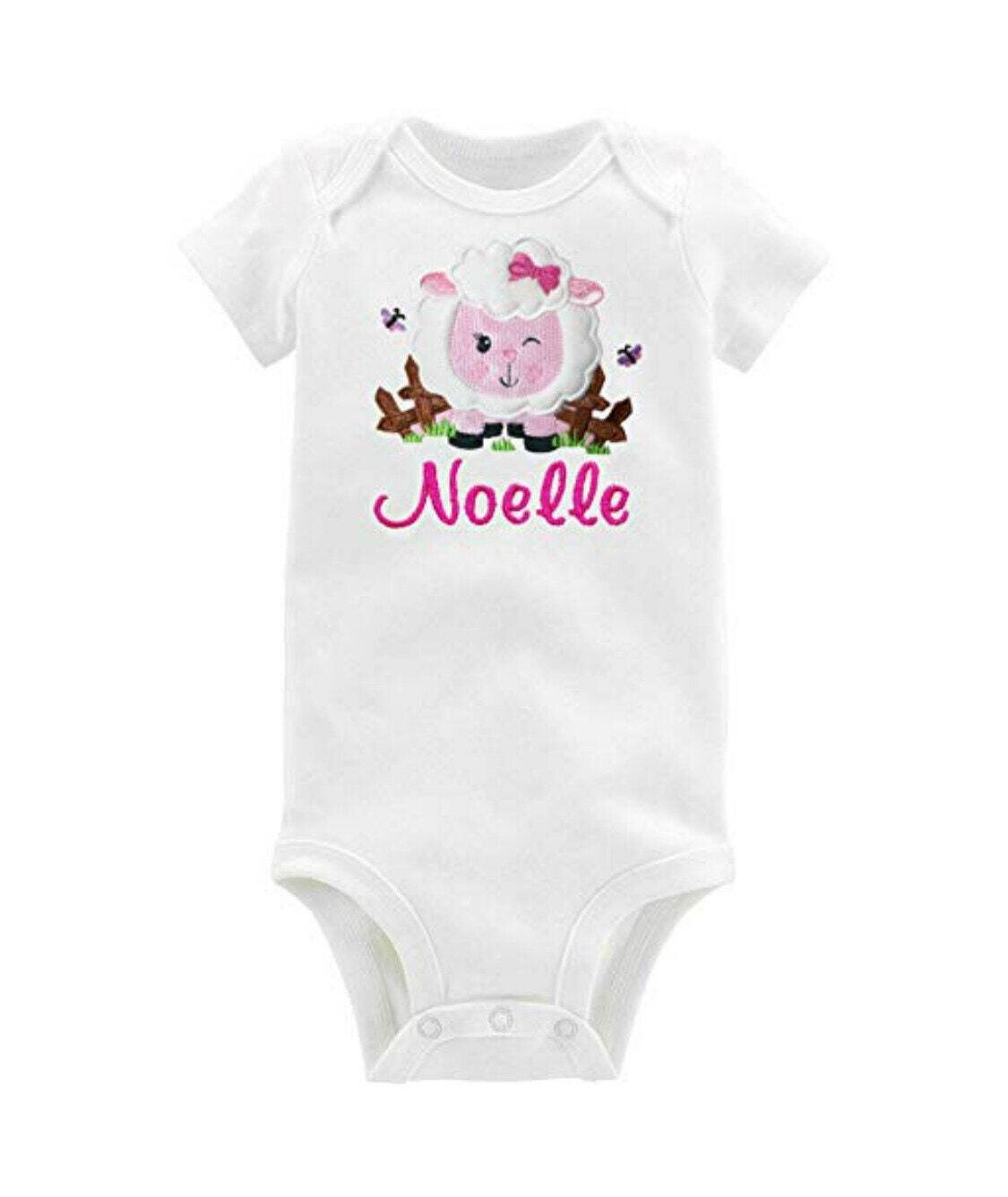 Easter Girl Outfit Lamb Personalized with Name