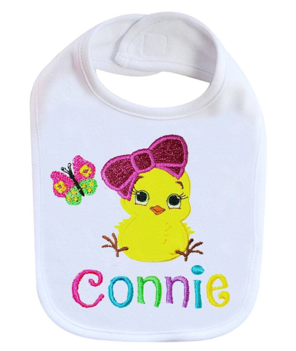 Easter Girl Little Chicken Bib Personalized with Name