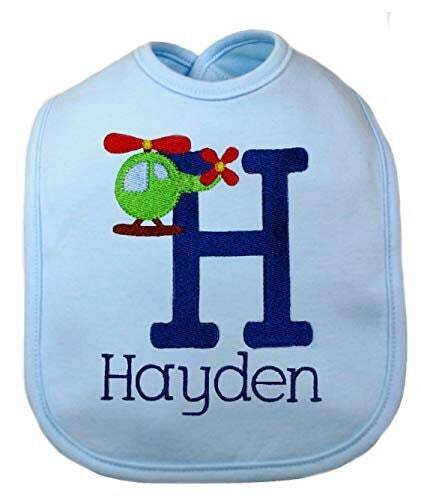 Baby Boy Bib Personalized with Name and Initial